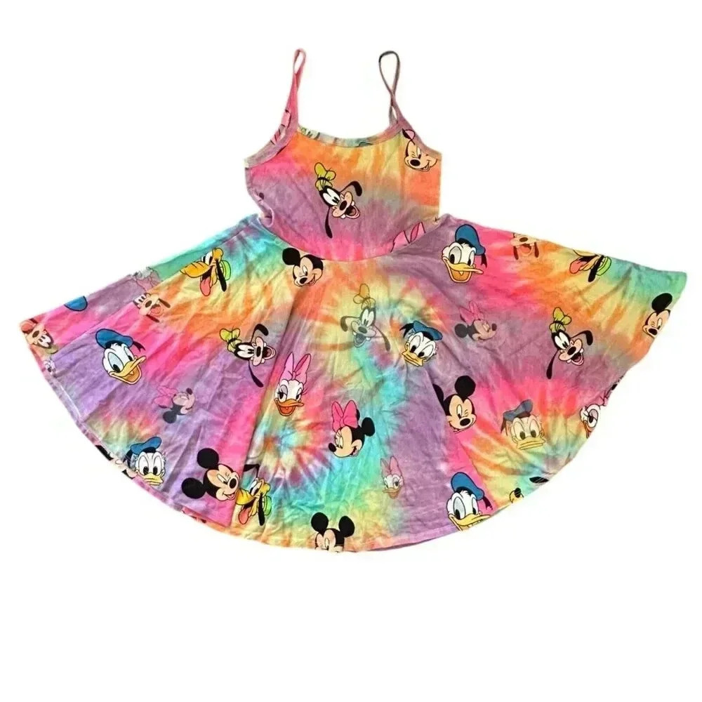 Wild Rich Kids Paisley Dress Girls Size 11/12 tie dye mickey & friends sleeveles